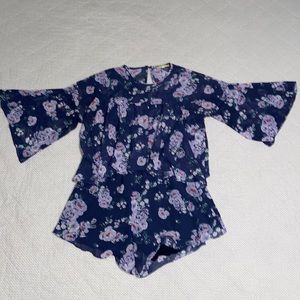 Blue with flowers romper xs gianni bini